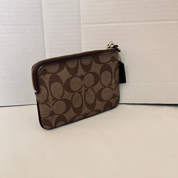 Coach Corner Zip Wristlet In Signature Canvas - Picture 2 of 16